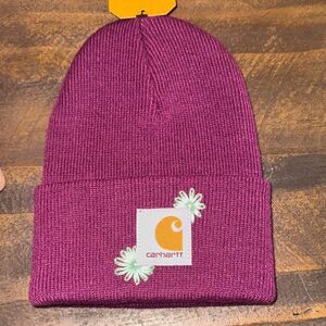 Carhartt Kids' Violet Beanie with Floral Design Toddler